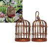 Naroote Dollhouse Miniature Bird Cage 2pcs Dollhouse Rusty Iron Bird Cage Finely Detailed for 1/12 Scale Dollhouse
