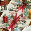Artoid Mode Red Nutcracker Floral Holly Christmas Table Runner, Seasonal Winter Kitchen Dining Table Decoration for Home Party Decor 13x72 Inch