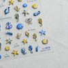 5D Embossed Seashell Starfish Nail Art Stickers - Self Adhesive Seashell Starfish Nail Decals Summer Nail Stickers Supplies Blue Marine Life Theme Design Nail Art Stickers for Women DIY Nail Salons