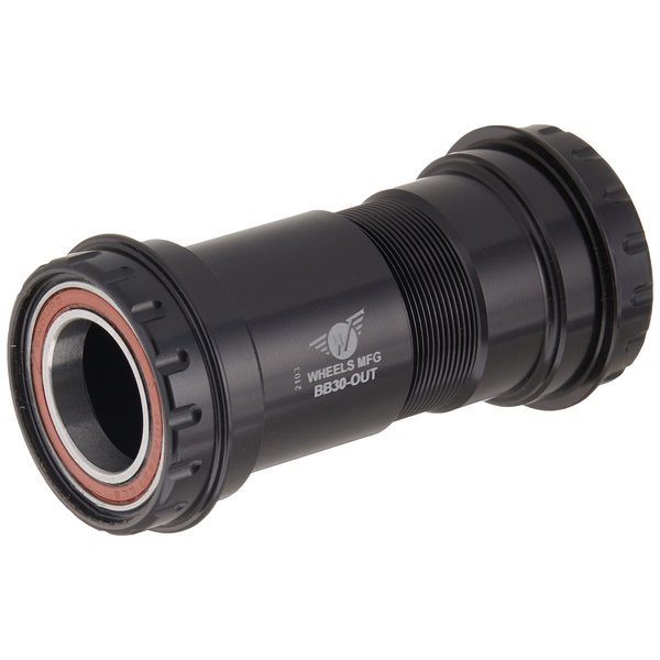 Wheels Manufacturing BB30 to Outboard Bottom Bracket with Angular Contact Bearings, Black, Shimano 24mm Spindle