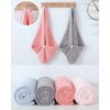 Bath Pre Dry Hair Towel 4-Piece Set Quick Dry Extra Absorbent Lightweight Turban with Button Hair Drying Wrap Bathroom Girl Friend Family Mom Gift