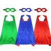 D.Q.Z Kids Superhero-Capes and Masks for Boys Girls Bulk, Children Super Hero Costume Halloween Dress Up Party Favors, 3 Pack