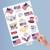AOYOO Fourth of July Decorations Temporary Tattoos 30 Giltter Style Red White and Blue Patriotic Party Supplies 4th of July Accessories USA America Flag Memorial Day Independence Day Labor Day