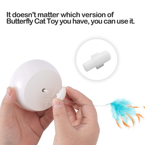 Migipaws Feather+Worm*2+Ribbon+Butterfly Replacement, Butterfly Cat Toy Refills