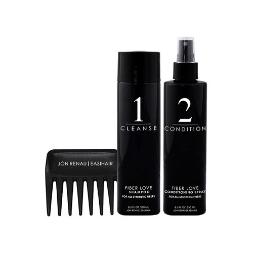 Jon Renau Synthetic Hair Shampoo & Conditioner - Shampoo & Conditioner Set With Wide Tooth Comb