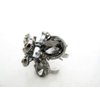 Mini silver metal gray butterfly crystal hair claw clip for thick hair