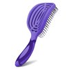 NuWay 4HAIR DoubleC PRO U.S. Patented Double Curved Detangling Brush is Hair Dryer Safe (Hyacinth)