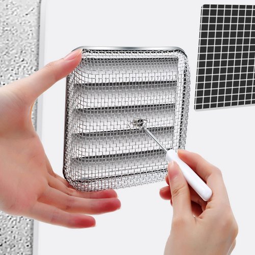 Tatuo Flying Insect Screen RV Furnace Vent Cover Water Heater Vent Cover Stainless Steel Mesh with Installation Tool (4.5 x 4.5 Inch)