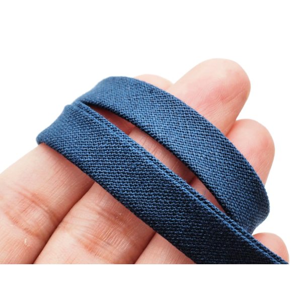 CRAFTMEMORE 1/2 Inch Double Fold Bias Tape Linen Cotton Bias Tape Japan Made Binding Tape for Sewing Seaming Hemming Quilting (Navy x 5 Yards)