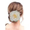 Peony Flower Hair Clip Hanfu Hairpin Bridesmaid Pin up Flower Brooch Party Wedding Decor (one size, white)