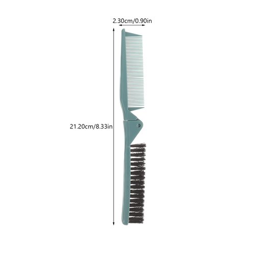 2pcs Double Teeth Folding Comb Men's Portable Collapsible Pocket Bristle Hairstyle Brush for Women