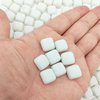 7/15 inch Glass Mosaic Stone Tiles, 1.1LB Non-Transparent Mosaic Pieces for Arts and Crafts, Plates, Picture Frames, Flowerpots, Handmade and Home Decorative (White)