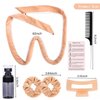 Heatless Curlers to Sleep in Heatless Curling Rod Headband For Long Hair Overnight Heatless Curls For Women velvet Hair Rollers, Bottle, Hair Clips, Scrunchie, Rat-tail Comb, 6 Pieces Set (khaki)