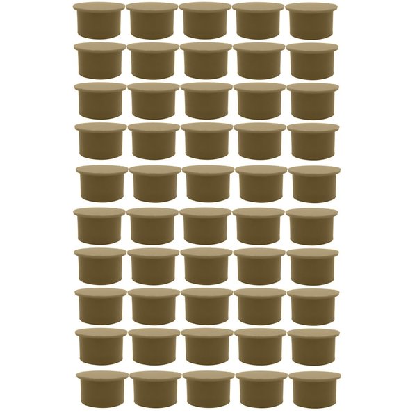 Poolzilla 50 Pack Tan Pool Safety Fence Hole Cover | 1" Diameter That Fits Into a 1" Sleeve | Deck and Patio Safety Ground Caps