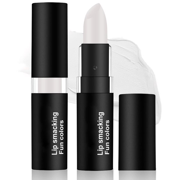 Clown White Cream Blendable Makeup Stick -1Pcs White Lipstick Eye Black Stick, High-pigmented LIp Balm, Sweat-proof Face Body Paint Eyeblack Stick, Halloween/Cosplay/Party/Stage Show Face Paint Makeup