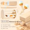 Funsland Musical Instruments for Toddlers 1-3 - 7 in 1 Montessori Wooden Percussion Music Toys Set for Kids and Babies