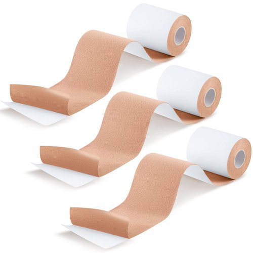 Trelaco 3 Rolls 3 Inch x 5 Yards Moleskin Tape Moleskin Roll Moleskin Adhesive Pads Soft Cotton Adhesive Moleskin Tape Soft Plush Moleskin Skin Patch for Feet, Skin, Shoes, Body, Baby
