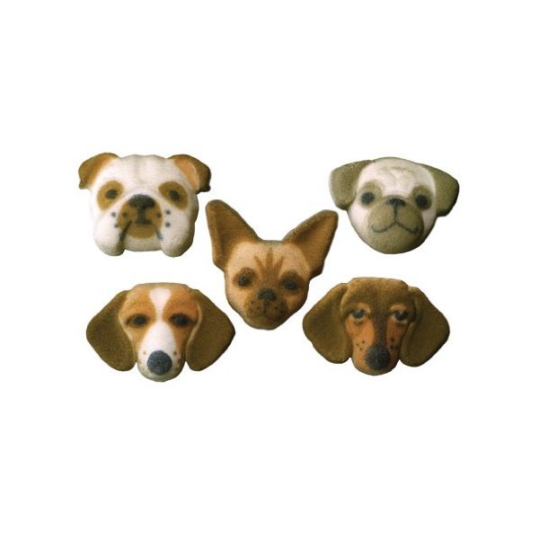 Item#37925 - Small Dog Molded Sugar Cake/Cupcake Decorations - 12 ct
