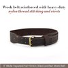 Style n Craft - 3" Wide, Long, Tapered Full-Grain Oiled Leather Work Belt, Durable and Rugged Belt, Dark Brown (#74055)
