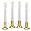 612 Vermont Electric LED Window Candles with Shatterproof Warm White Bulbs, On/Off Switch, VT-1160B-4 (Brass, Pack of 4)