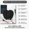 Exfoliating Gloves 2 Pcs, Exfoliating Body Scrubber for Bath Shower Exfoliation, Body Scrub Exfoliator Loofah Sponge For Dead Skin Remover, Deep Korean Exfoliating Mitt Leg Keratosis Pilaris Treatment