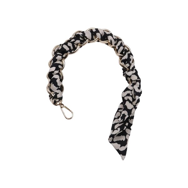 Savagrow Ribbon Handbag Chain Strap Silk Scarf Purse Strap DIY Bag Accessories Hand Bag Handle Replacement, Black & White