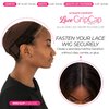 MILANO COLLECTION Lace WiGrip & Lace WigCap Combo, Premium Lace Wig Cap & Wig Band for Women, Adjustable, Reinforced Swiss Lace by HAIRLINE, Secure Velvet Headband, Brown