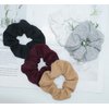 Scrunchies Hair Ties Soft Knitted Hair Bands Hair Scrunchie Holder Ponytail Scrunchy Hair Elastic for Women Ladies Cotton Scrunchy Medium Hair Accessories Black/White/Grey/Beige/Red (Soft Knitted