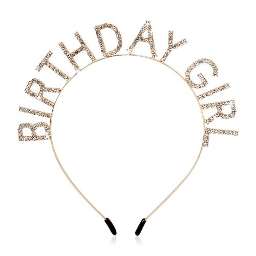 AOPRIE Birthday Girl Headband Birthday Tiara for Women Girls Happy Birthday Princess Crown Rhinestone Happy Birthday Accessories, Gold