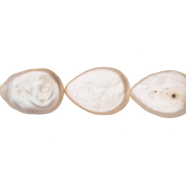 Cream White Freshwater Cultured Pearls Natural Teardrop, B+ Graded, 10x5x14mm (Approx.), 15.5Inch Strings/28Pearls