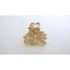 Small mini gold metal flowers leaf hair claw clip