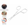 ZIZZLON Cuticle Scissors Extra Fine Curved Stainless Steel Eyebrow Scissors, Professional Grooming Scissors for Beard, Nose Hair, Eyelash, Mustache, Dry Skin - Manicure Scissors