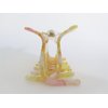 Golden yellow, pink, white clear marbled hair claw clip medium fine hair