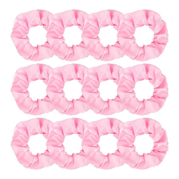 Jaciya 12 Packs Pink Hair Scrunchies Satin Scrunchy Elastic Band Hair Bobbles Scrunchies Hair Ties Ponytail Holder Hair Accessories for Women Girls