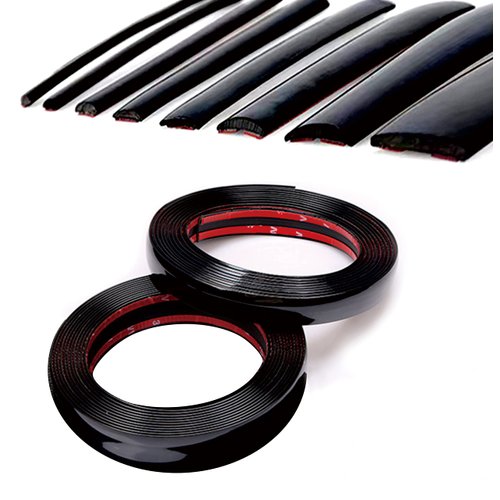 16Ft Glossy Black Automotive Car Exterior and Interior Molding Trim Universal Bumper Window Door Body Side Decorative Strip Scratch-Proof (1 inch (25mm))