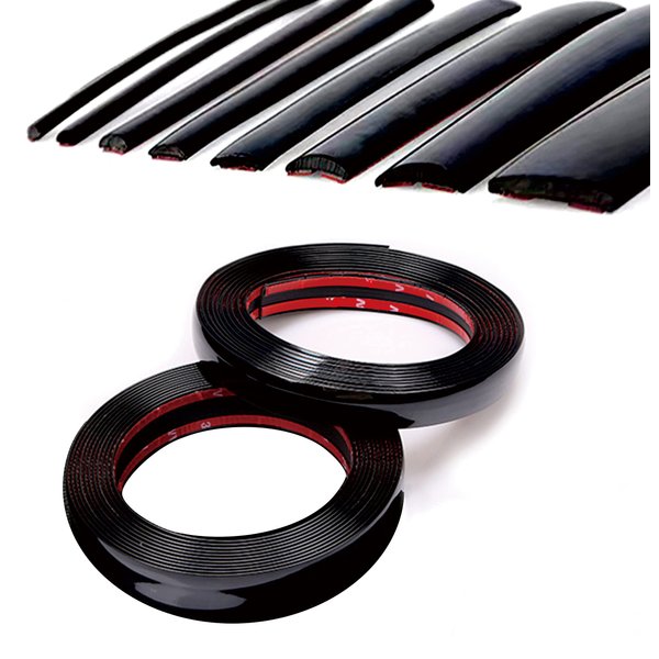 16Ft Glossy Black Automotive Car Exterior and Interior Molding Trim Universal Bumper Window Door Body Side Decorative Strip Scratch-Proof (1 inch (25mm))