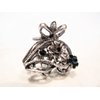 Generic Silver metal blue/black flower crystal hair claw clip bridal clip