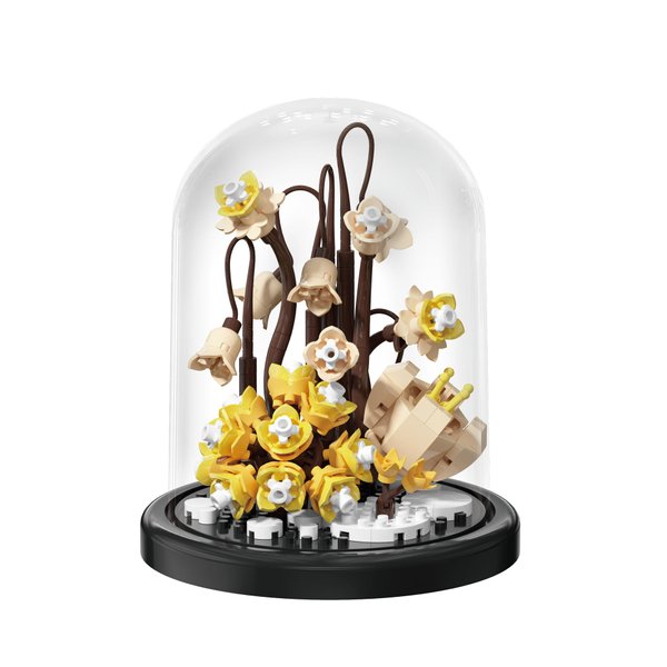 Jollcnoia Zen Space Home Bouquets Dust Cover Set Building Toy Creative Assembly Bonsai Tree, Ideal for Valentine's Anniversaries Birthday