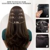 Dark Brown Clip in Hair Extensions Real Human Hair 18Inch Brazilian Remy Human Hair for Women Straight Clip ins Natural Soft Double Weft Extensions for Woman 120g 7pcs 16clips One Pack