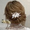 JONKY Wedding Flower Hair Comb Rhinestone Silver Hair Side Combs Crystal Wedding Hair Piece Floral Bridesmaid Hair Accessories for Women and Girls