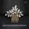Catery Crystal Bride Wedding Hair Comb Gold Rhinestone Hair Piece Bridal Side Combs Hair Clips Bridesmaid Hair Accessories for Women and Girls