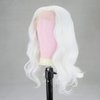 BTWTRY Short White Wig Loose Curly Wavy Lace Front Wigs Synthetic Hair Snow White Bob Wigs for Black Women Pre Plucked Natural Hairline with Baby Hair (White)
