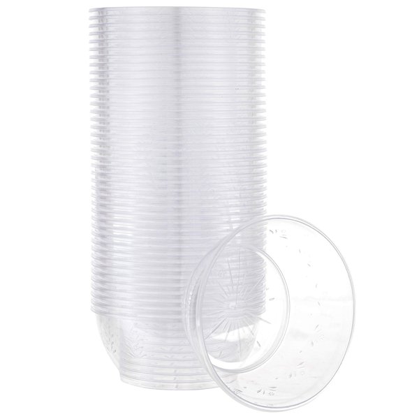 PLASTICPRO 6 oz Hard plastic Desert Bowls - Ice cream Bowls premium Quality Disposable Clear Bowl Pack of 50