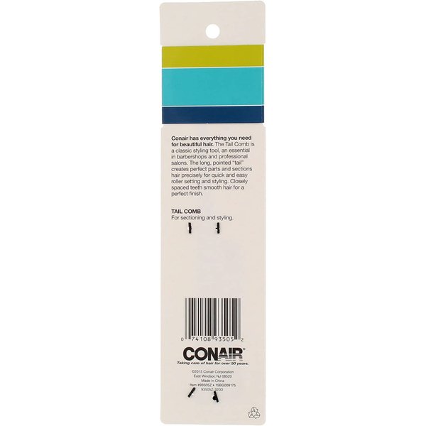 Conair Styling Essentials Tail Comb for Sectioning and Styling -- 6 per case.