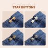 10 Sets Star Buttons Pant Waist Tightener, Adjustable Pant Clips for Waist Tightener, Instant Reusable Jean Buttons for Loose Jeans, No Sewing Required Sliver Button Pins