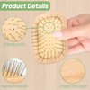 JiedHiur Wooden Hair Brush, Natural Wooden Air Cushion Brush Detangling Brush for Women, Men and Kids, Massager Hair Brush for Hair Growth