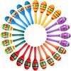 Civaner 12 Pcs Mini Fiesta Maracas for Adults Cinco De Mayo Maracas Mexican Party Decorations 6 Designs Maracas Party Favors for Mexican Party Props, 4.92 x 1.38 Inch