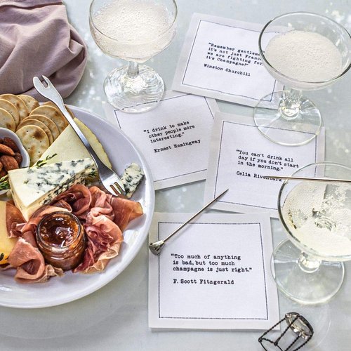 Five Star Napkins Bar Quotes, White Cotton Cocktail Napkins, Beverage Napkins, Bar Napkins, Cloth Napkins, Party Napkins, Events, Holidays, Weddings, Birthdays, Disposable, 4.5" x 4.5"- (50x)