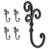 Franklin Brass Curlique (5-Pack) Single Wall Hooks 1-Prong Coat/Hat Matte Black Hooks for Hanging Wall Mount Hanger Clothes, Purse, Bag, Towel Organization Decorative Wall Hooks CURL5PK-FB-R