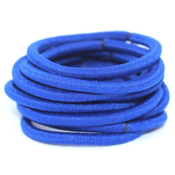 La Tartelette 4 mm Elastic Bands Hair Ties Children Rubber hair headbands - 20 Pcs (Royel Blue)